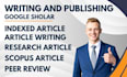write and publish backdated article in google scholar peer indexed journal