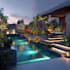 design landscape, terrace, backyard, pool, and patio