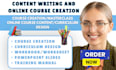 create masterclass online course content, curriculum, elearning course creation