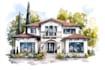 create a custom watercolor house portrait