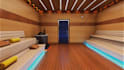 design cgi 3d sauna room, steam room, heat therapy room, wellness center