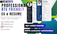design ats friendly resume and CV