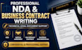 draft professional nda and business contract technical documents