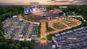 design detailed 3d isometric event map, festival layout, map illustration
