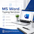 do ms word typing and document formatting professionally