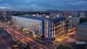 create modern 3d business park masterplan and architectural visualization