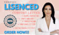 write verified US CPA letter, audit financial statement, expense ratio letter