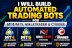 build automated trading bots for mt4, mt5, ninjatrader and ctrader