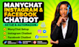 setup manychat instagram and facebook chatbot