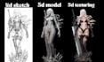 convert 2d into 3d character model 2d image into 3d figurine, 3d miniature model