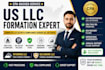 do US llc registration, llc formation, get ein, file annual report as a CPA