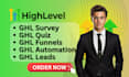 setup ghl survey, quiz, funnels, leads, automation