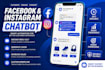 create manychat and uchat chatbot for instagram and facebook