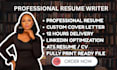 write ats resume, CV, cover letter and linkedln profile