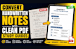 convert handwritten notes into clean PDF study guide