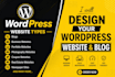 do wordpress website development, design or redesign