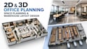 create smart 2d, 3d office planning, space planning and warehouse layout design