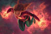 illustrate a superhero comic and marvel character