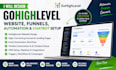 design gohighlevel website, funnels, automation,  chatbot setup