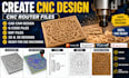 create cnc design, cnc router files, cad cam, g code and dxf files