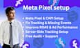 setup facebook pixel,conversion tracking and server tracking
