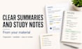 create clear summaries and study notes from your material