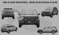 create 3d car models, rigging, animation, rendering, and full vehicle design