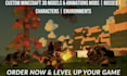 design custom minecraft mobs, bosses hytale model and animation in blockbench