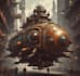 draw custom spaceship sci fi steampunk nft