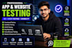 do app testing, website testing, QA, user testing experience, usability