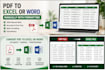 convert PDF to excel or word manually with formatting