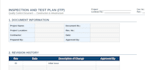 provide professional construction QA itp templates