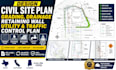 design civil site plan, grading drainage retaining wall utility plan USA