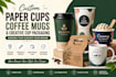 design custom paper cups, coffee mugs, creative cup