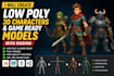 create low poly 3d characters and game ready models with rigging