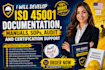 develop iso 45001 documentation manuals sops audit and certification support
