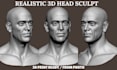sculpt 3d head model, face model, head bust, realistic 3d head for 3d printing
