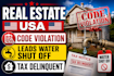 provide code violation leads water shut off tax delinquent probate foreclosure