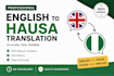 professional english to hausa translation