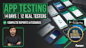 provide 12 real testers for google play closed testing for 14 days