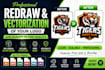 redraw, vectorize and recreate low quality logo