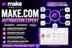 build make com automation workflows, API integrations and business systems