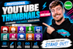 eye catching youtube thumbnails, make pro thumbnail