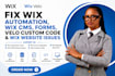 fix wix automation, wix cms, forms, velo custom code and wix website issues