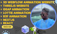 threejs website, r3f, webgl, react, opengl, gsap animation, 3d animation website