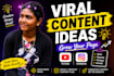 give content ideas for instagram and youtube