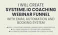 create systeme io coaching webinar funnel with email automation, booking system