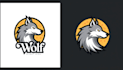 do unique wolf logo design for your brand