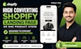 design a high converting shopify landing page or one product store