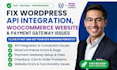 fix wordpress woocommerce API integration, rest API, webhook issues, payment api
